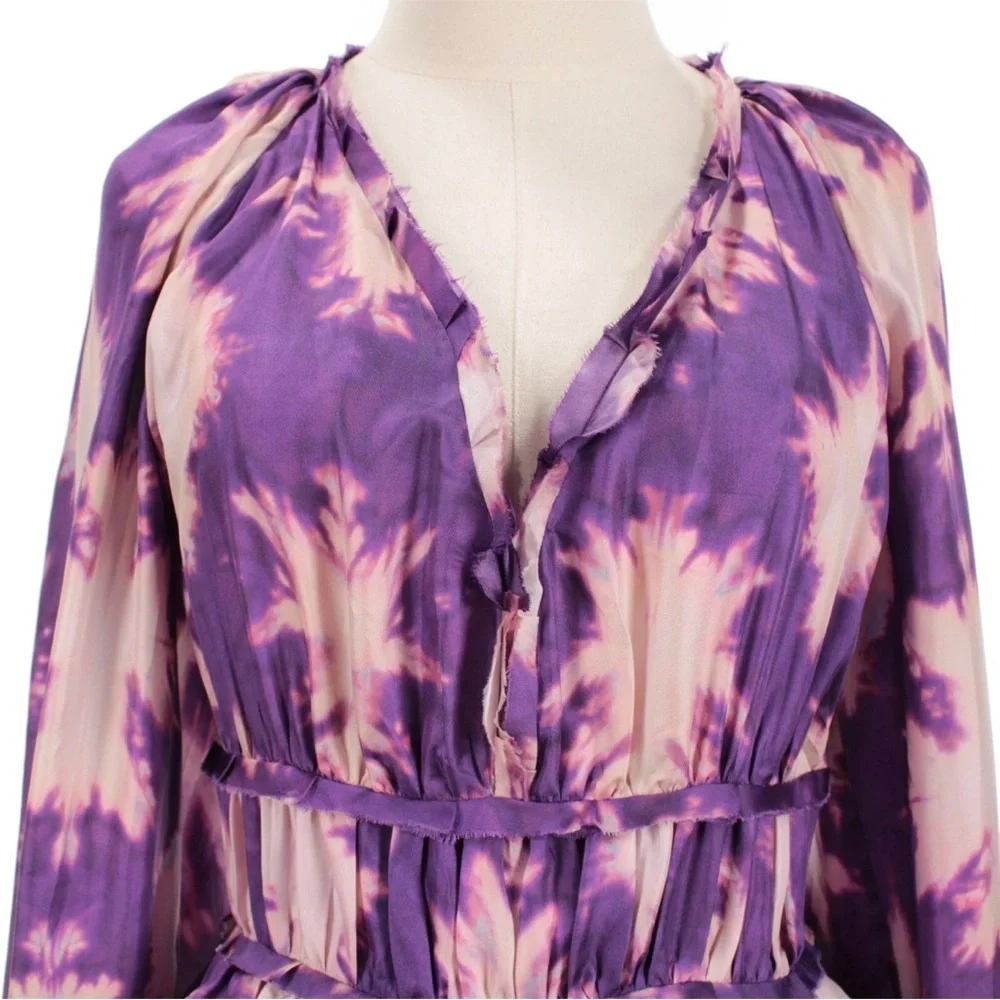 NWOT Ulla Johnson Emery Purple Ruffle Dress Size 0 - Picture 8 of 15
